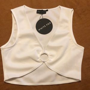 NWT WhiteFox “In Charge Crop” white